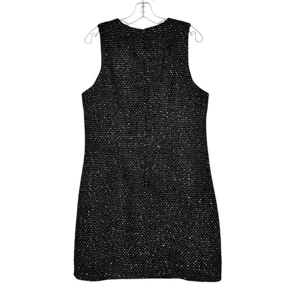 Elie. Elie Tahari Black Gold Metallic Tweed Shift Dress with Sequins Sz 14 NWT - Picture 7 of 13